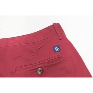 Original Penguin Chino Pants Mens 32x32 Burgundy Red Excellent Slim Fit Stretch